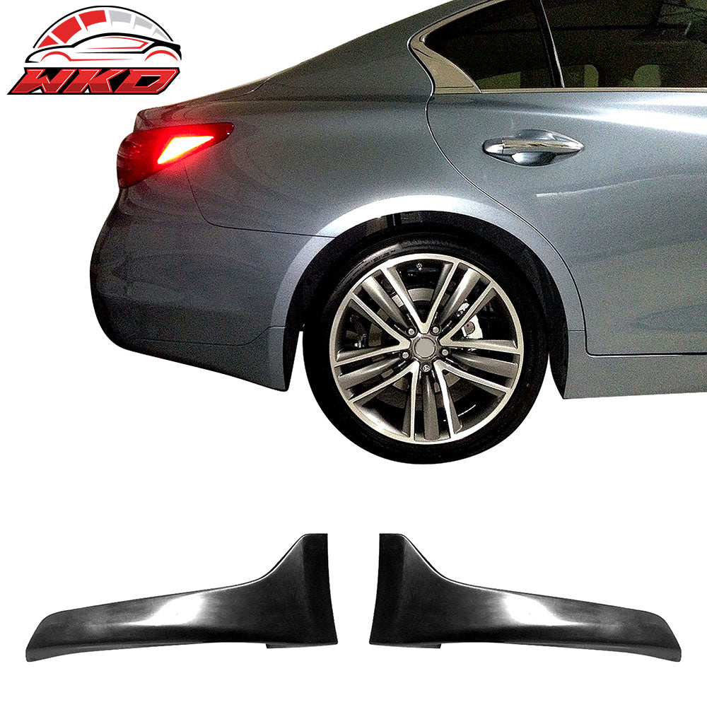 Fits 14-17 INFINITI Q50 OE Style Rear Bumper Lip Corner Aprons Splash Guards PU