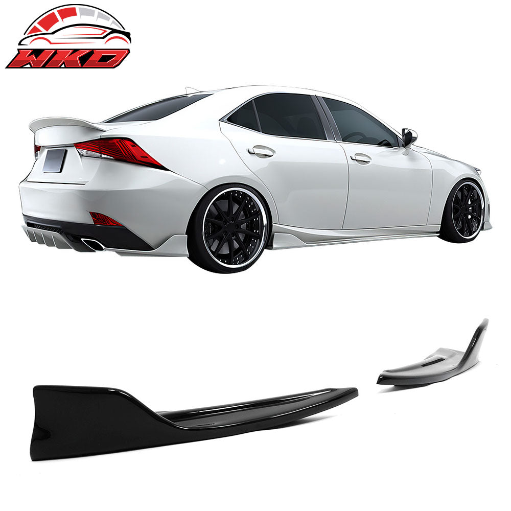 Fits 14-20 Lexus IS Sedan Artisan Style Rear Bumper Aprons Spat Gloss Black PP