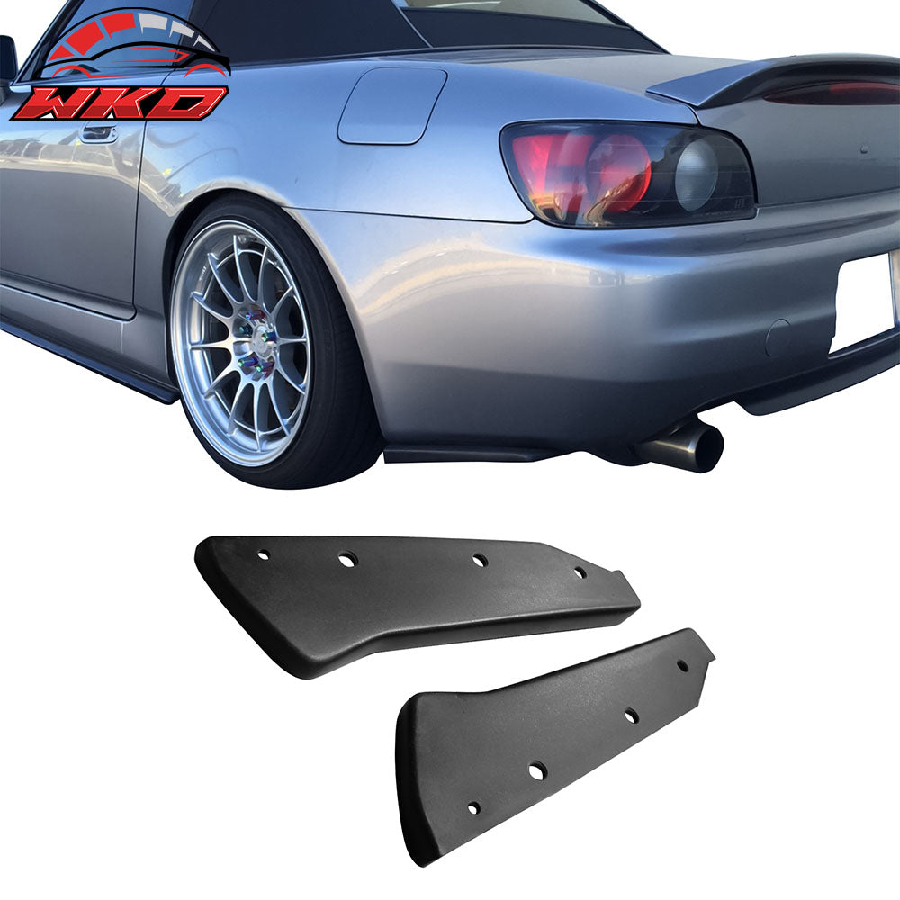 Universal 2.5" x 12.5" CS Style Rear Bumper Lip Corner Aprons Black PU - 2PCS