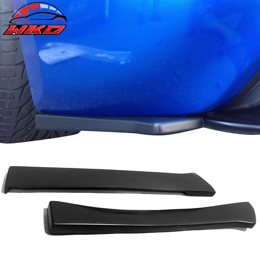 Universal 13" x 2" Rear Bumper Lip Side Corner Aprons Canard Caps Black PU 2PCS