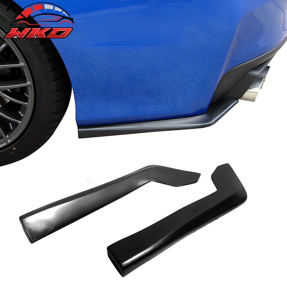 Universal 14" x 7" DT Style Rear Bumper Lip Splitter Protector Canard Cap PU 2PC