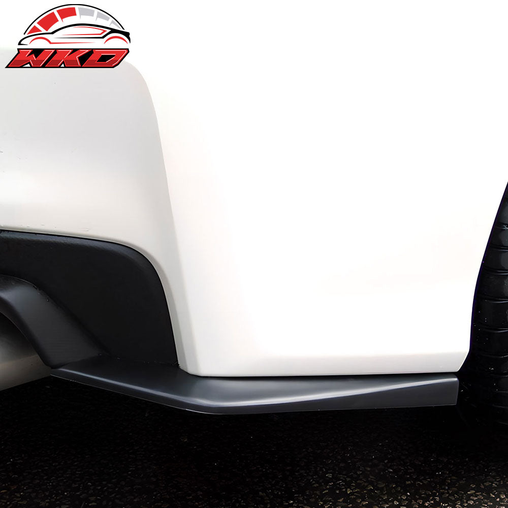 Universal 14" x 7" DT Style Rear Bumper Lip Splitter Protector Canard Cap PU 2PC