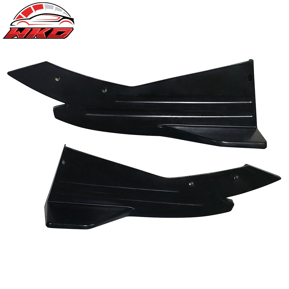 Universal 2PC Rear Bumper Lip Aprons Side Extensions Splitters PU Unpainted