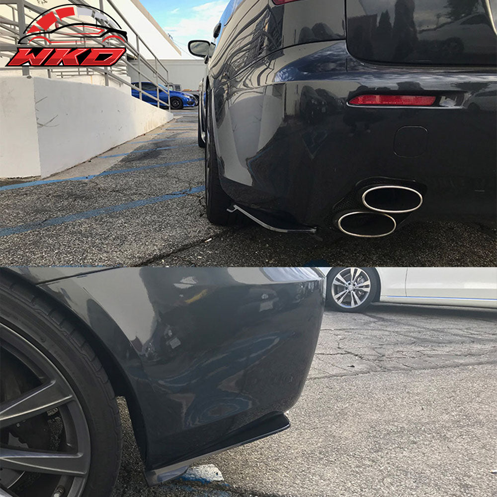 Universal V1 Style 2PCS Rear Bumper Splitters Aprons Unpainted PP