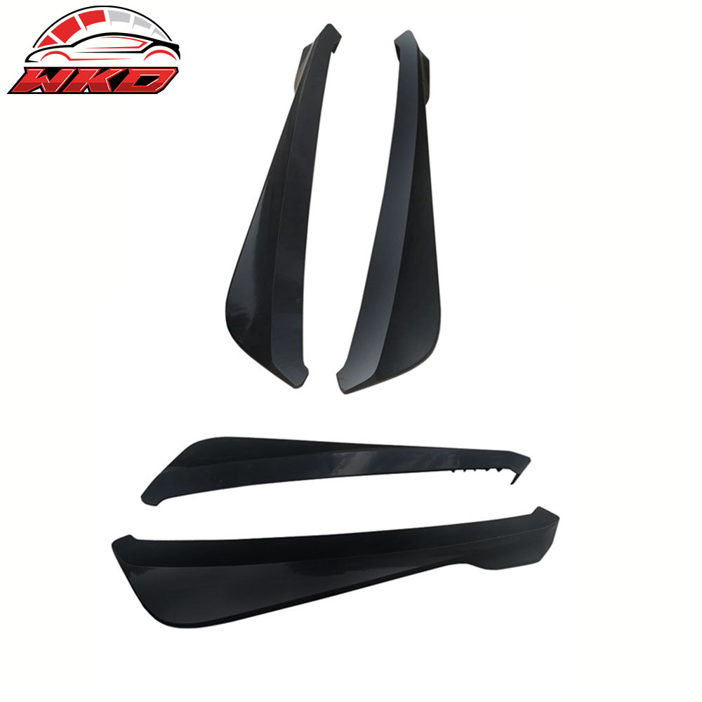 Universal V1 Style 2PCS Rear Bumper Splitters Aprons Unpainted PP