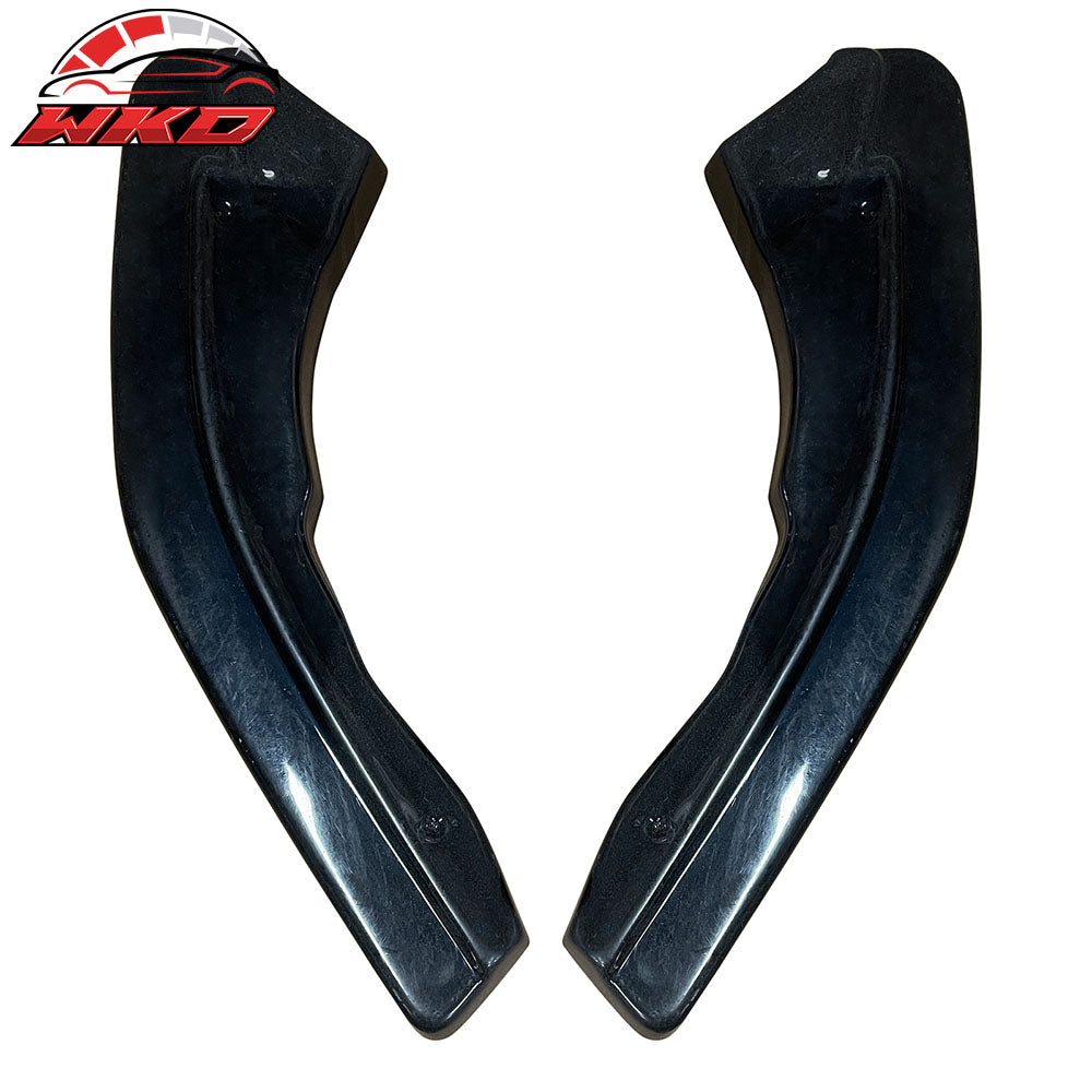 Fits 16-22 BMW F87 M2 Rear Bumper Lip Corner Aprons Unpainted Black PU - 2PCS