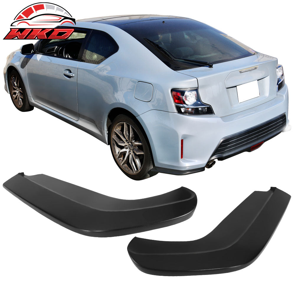 Fits 14-16 Scion TC Rear Bumper Lip Splitters Unpainted PU Side Corner Aprons