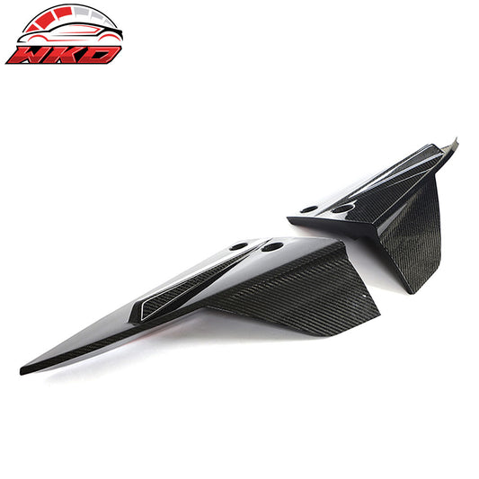 21-23 Tesla Model S V Style Carbon Fiber Rear Bumper Splitters Gloss Black | Wholesale