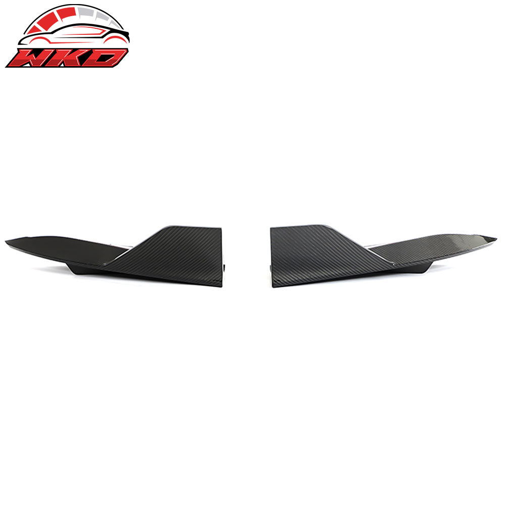 Fits 21-23 Tesla Model S V Style Carbon Fiber Rear Bumper Splitters Gloss Black