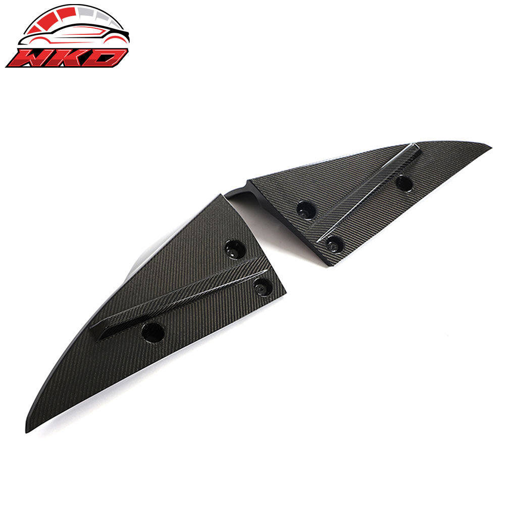 Fits 21-23 Tesla Model S V Style Carbon Fiber Rear Bumper Splitters Gloss Black