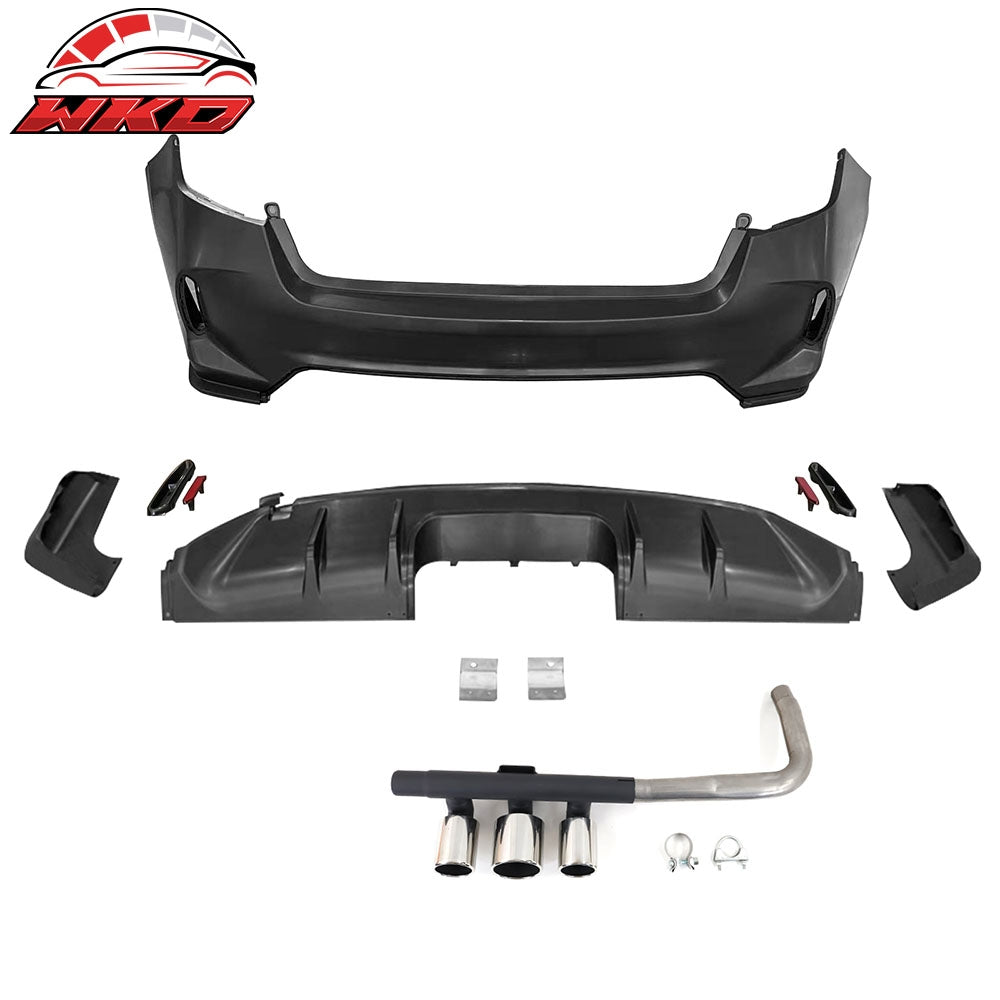 22-26 Honda Civic LX Sport Rear Bumper Type R Style +Diffuser +Exhaust Pipe | Wholesale - Wikond Auto