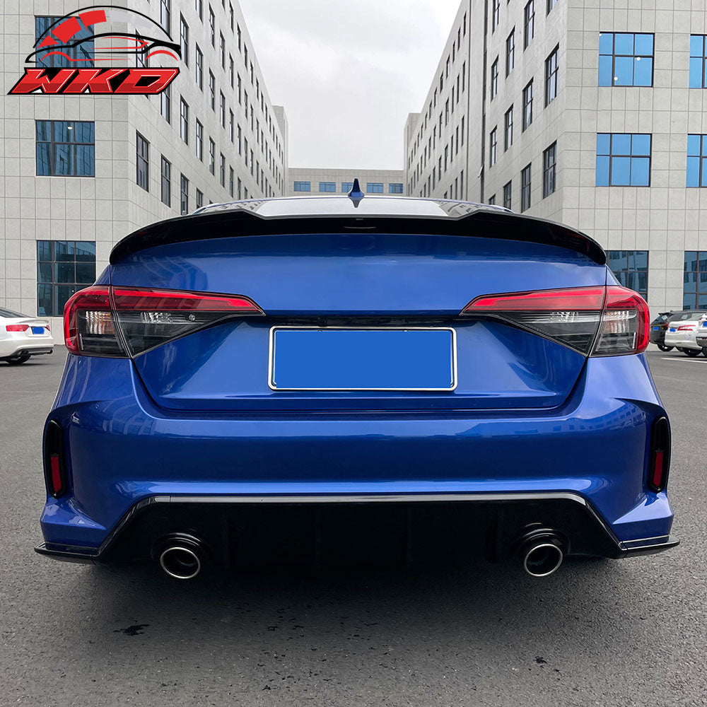 Fits 22-26 Civic Sedan Type R Style Rear Bumper Cover & Diffuser & Exhaust Pipe