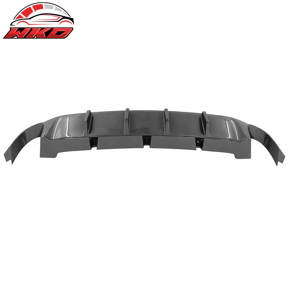 13-14 Ford Mustang V6 GT Carbon Fiber Print PP Rear Diffuser Lip W/ V2 Fin | Wholesale