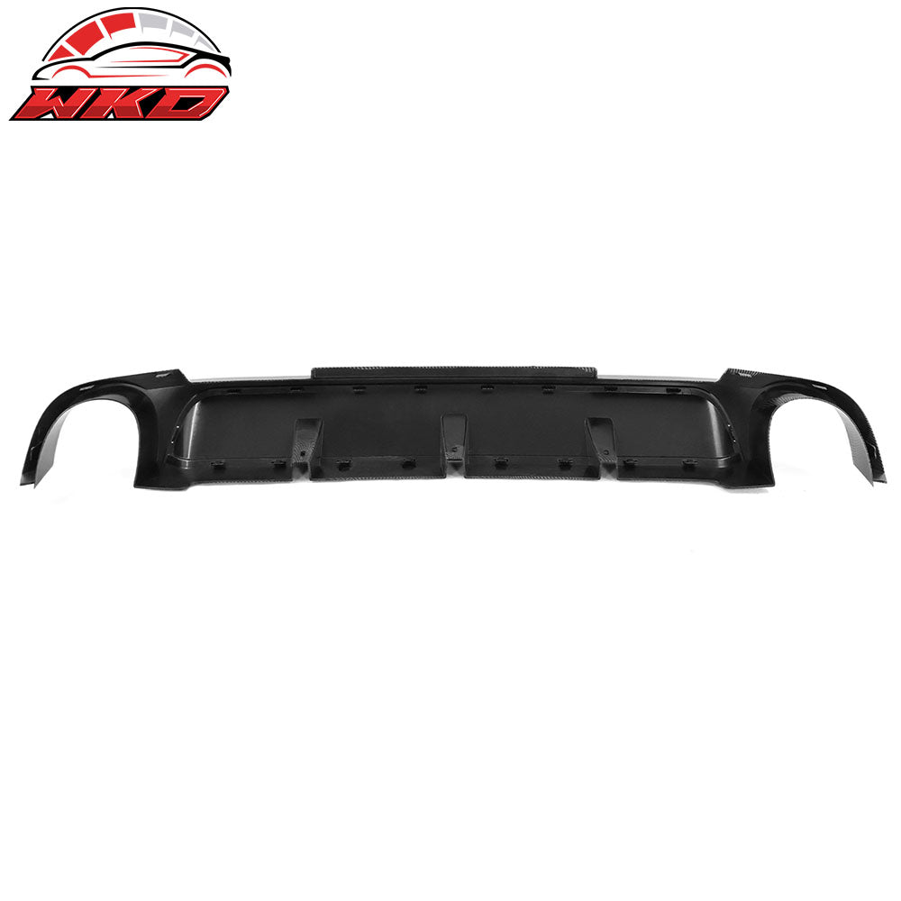Fits 13-14 Ford Mustang V6 GT Carbon Fiber Print PP Rear Diffuser Lip W/ V2 Fin