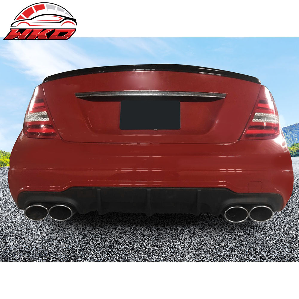 Fits 12-14 Benz W204 C-Class C180 C250 C300 C350 C63 AMG Rear Bumper Diffuser