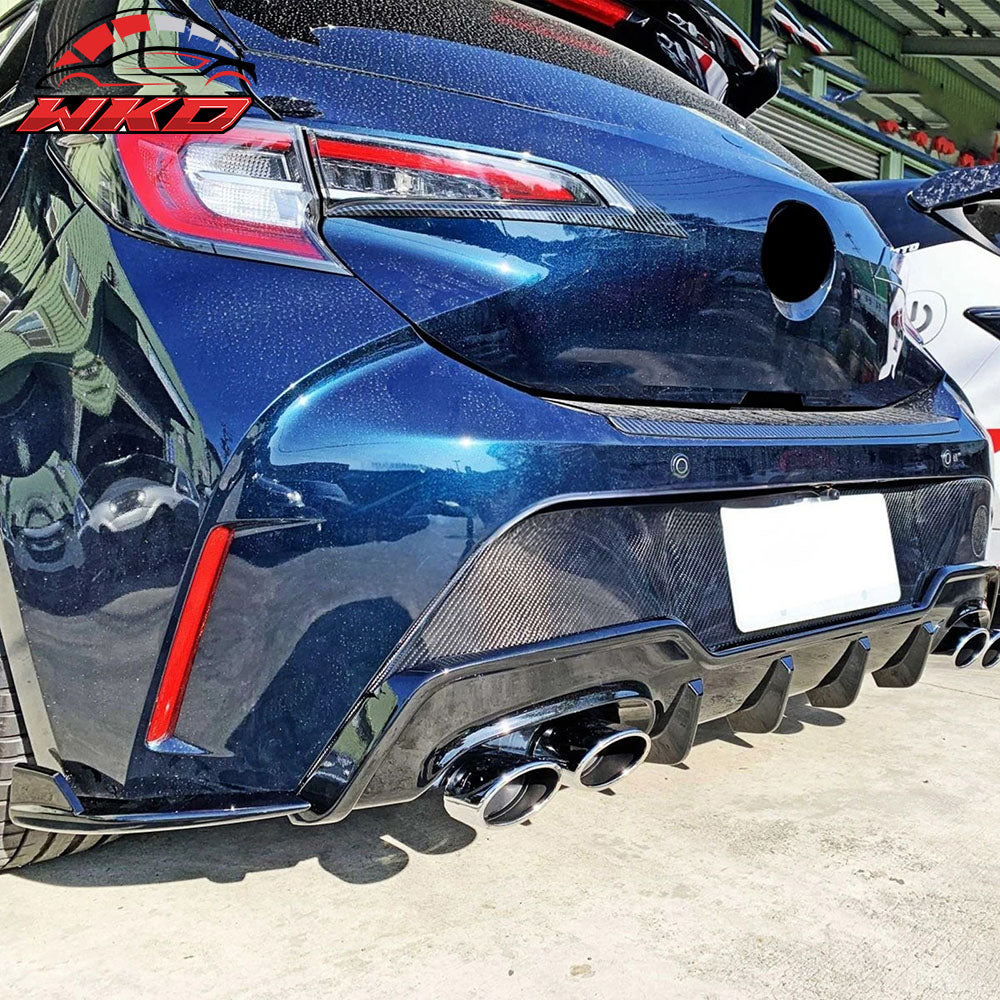 Fits 19-22 Toyota Corolla E210 Hatchback 5Dr T Style Matte Black Rear Diffuser