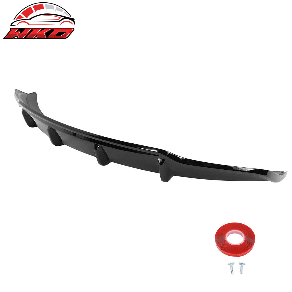 Fits 17-23 Tesla Model 3 Rear Bumper Lip Diffuser V Style Spoiler #PBSB Black