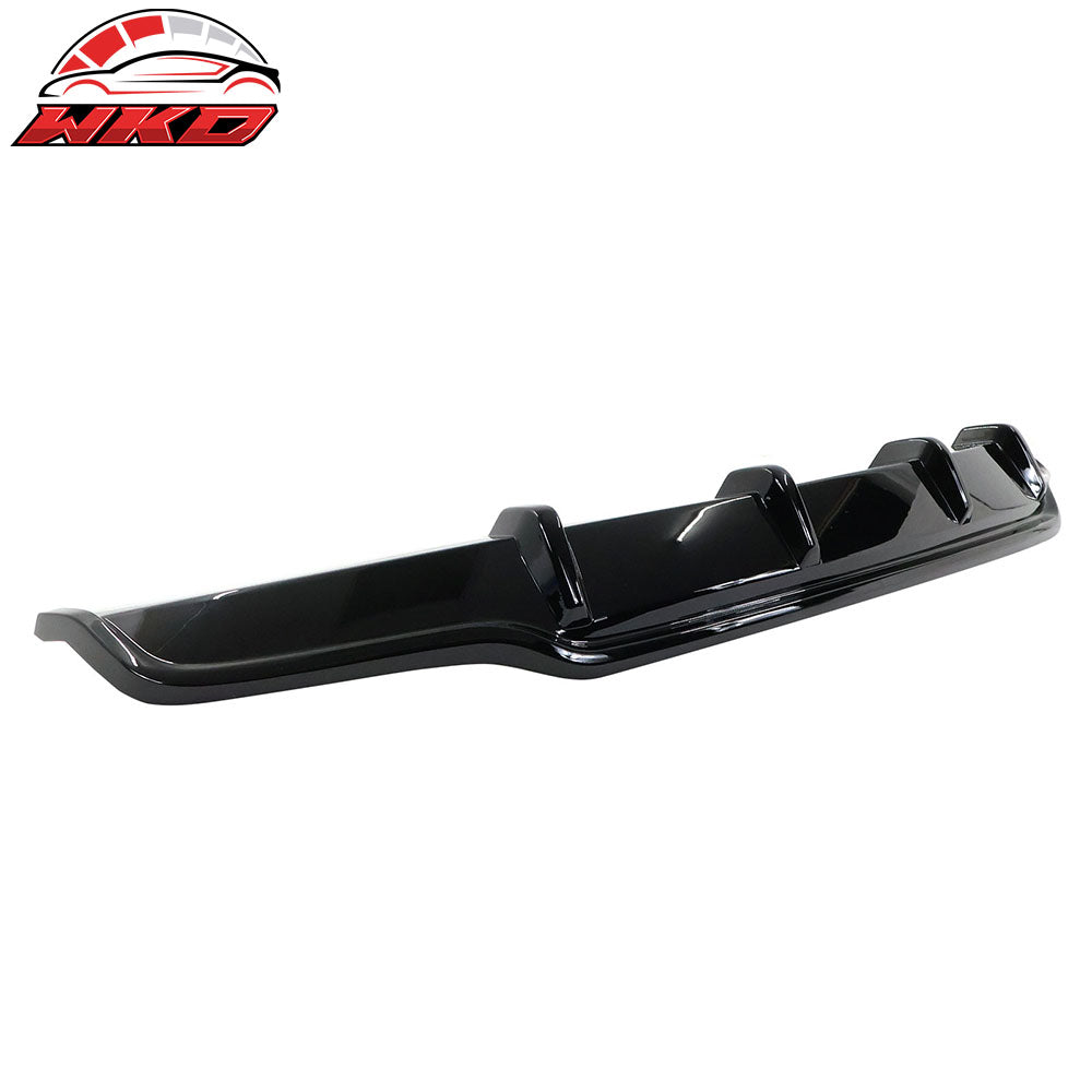 Fits 17-23 Tesla Model 3 Rear Bumper Lip Diffuser V Style Spoiler #PBSB Black