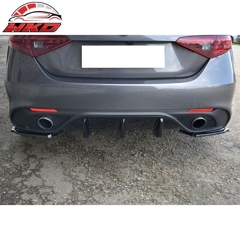 Fits 17-25 Alfa Romeo Giulia MX Style Rear Bumper Lip Diffuser PU Unpainted