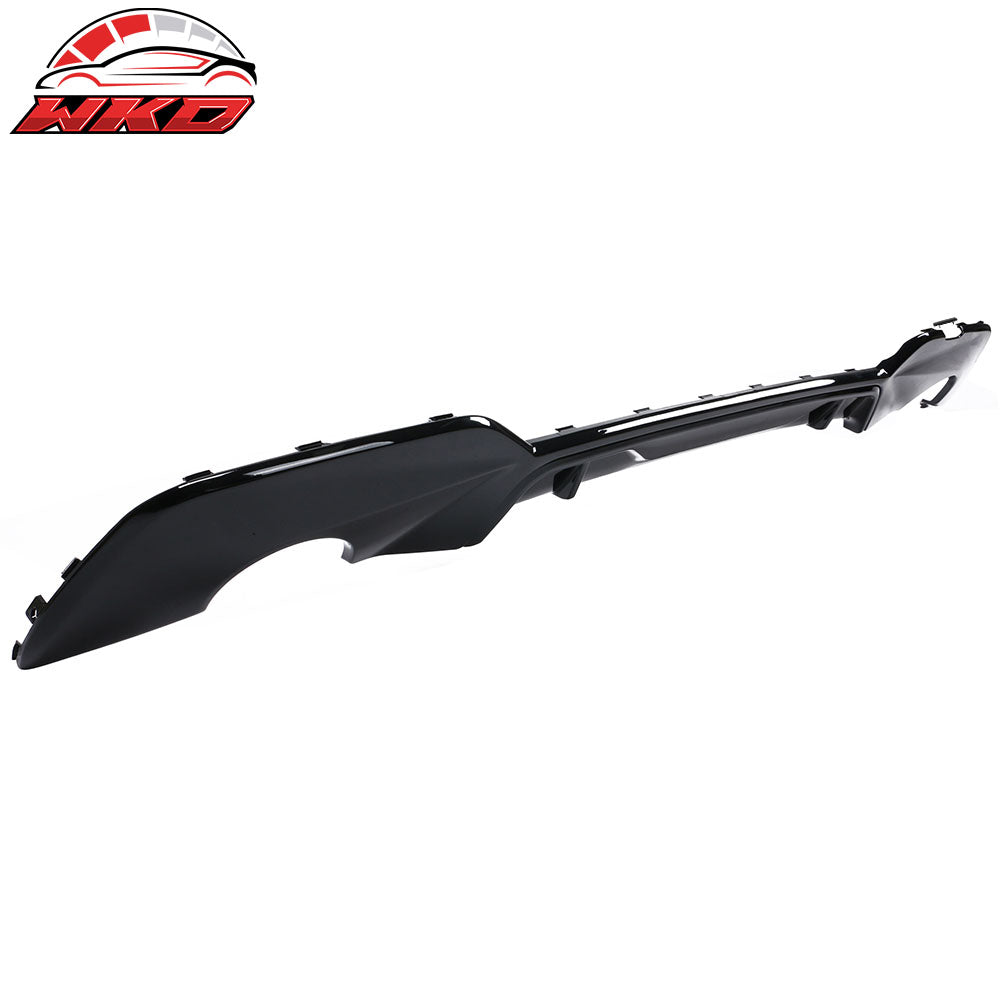 Fits 19-22 BMW 330i M Sport Dual Single Exhaust Rear Lip Diffuser Gloss Black PP