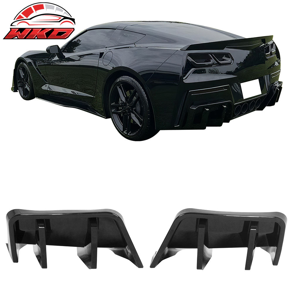 2014-19 Chevrolet Corvette C7 IKON Rear Bumper Diffuser Lip PP Gloss Black | Wholesale