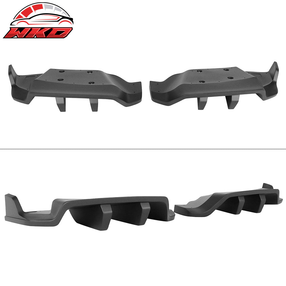 Fits 14-19 Chevy Corvette C7 Stingray 2PCS Rear Bumper Diffuser Primer Black ABS