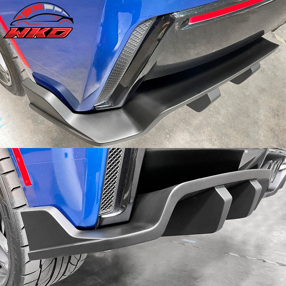 Fits 14-19 Chevy Corvette C7 Stingray 2PCS Rear Bumper Diffuser Primer Black ABS