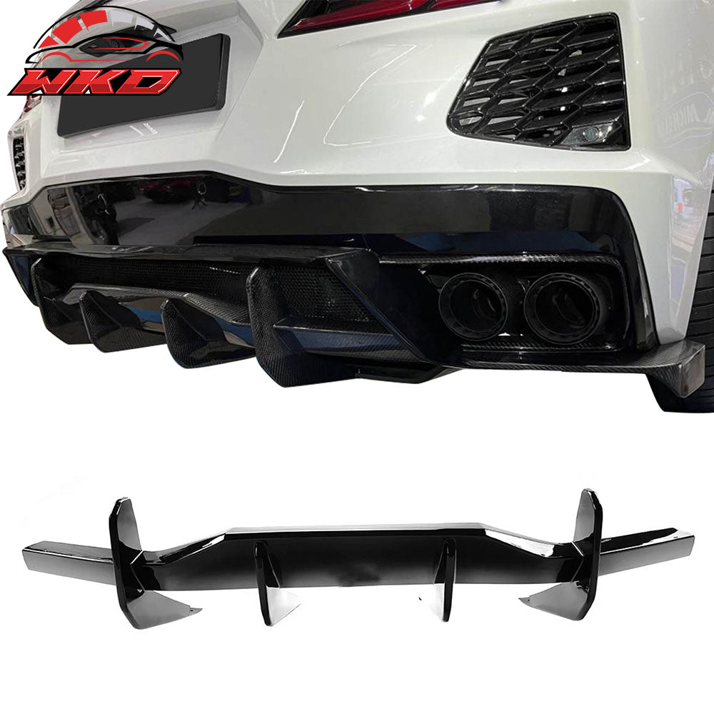 Wholesale 20-25 Chevy Corvette C8 Stingray Z51 Bumper Diffuser Fin Lip Gloss Black ABS