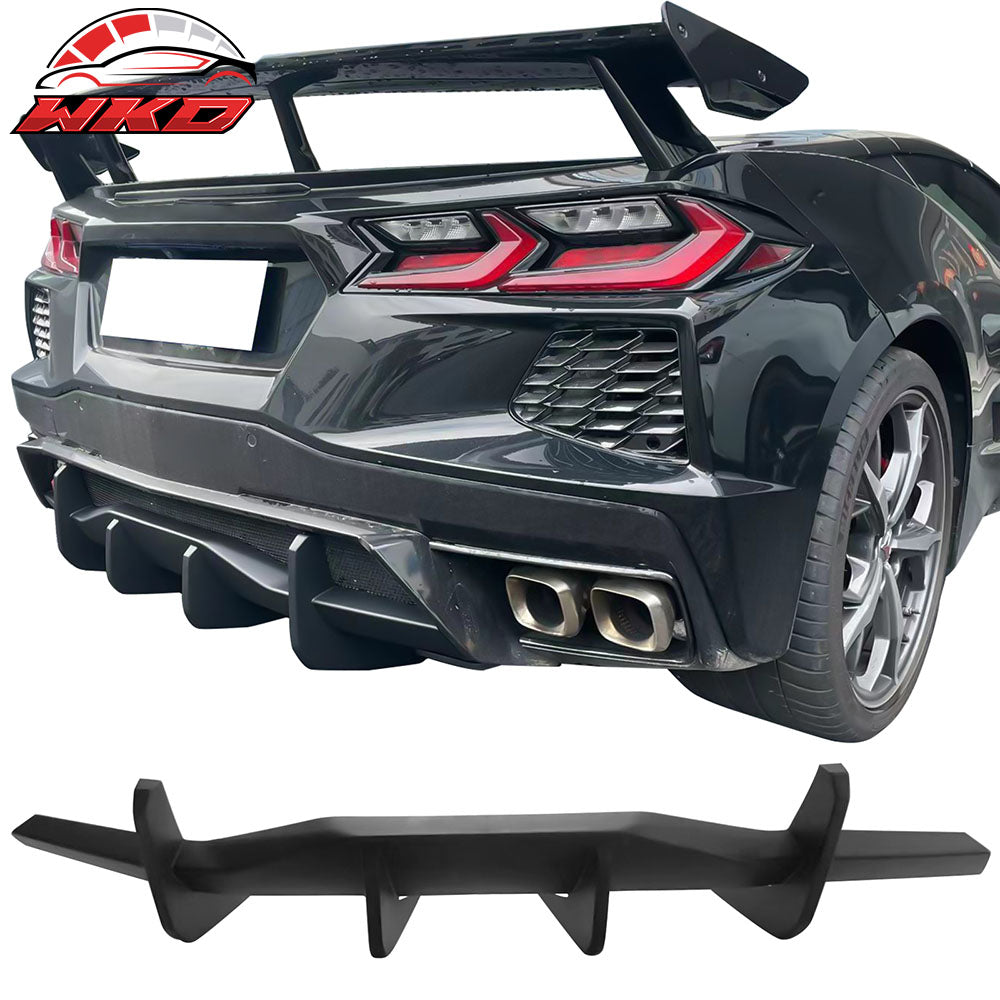2020-25 Chevy Corvette C8 Stingray Z51 Bumper Diffuser Fin Lip Matte Black ABS | Wholesale