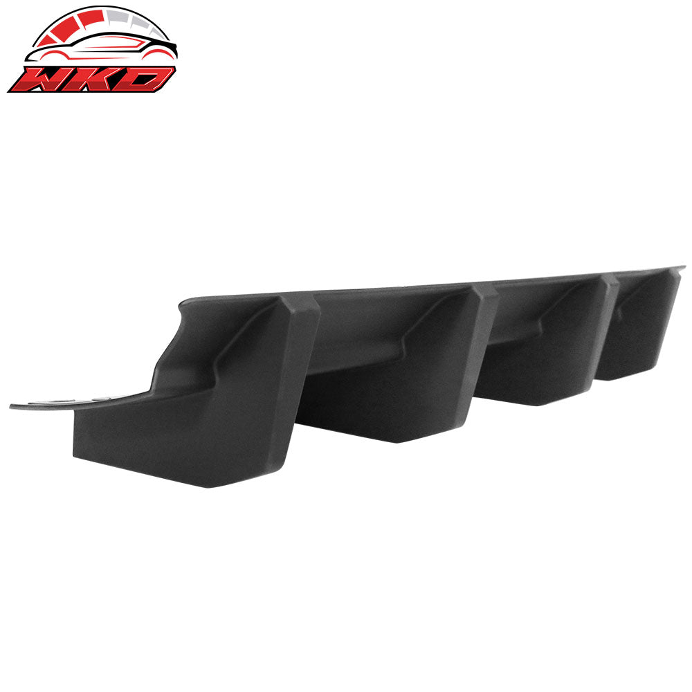 Fits 15-23 Dodge Challenger Rear Bumper Lip Diffuser 4 Shark Fin Spoiler Wing