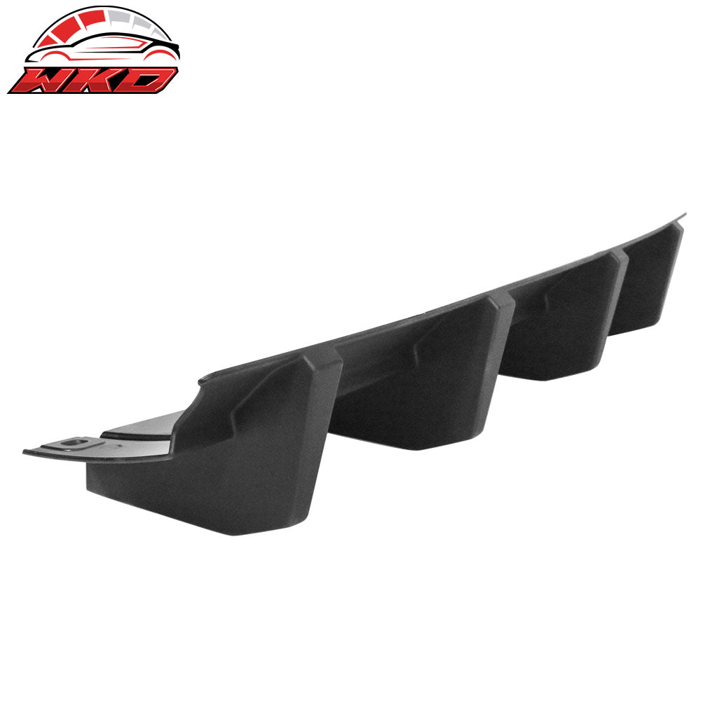 Fits 15-23 Dodge Challenger Rear Bumper Lip Diffuser 4 Shark Fin Spoiler Wing