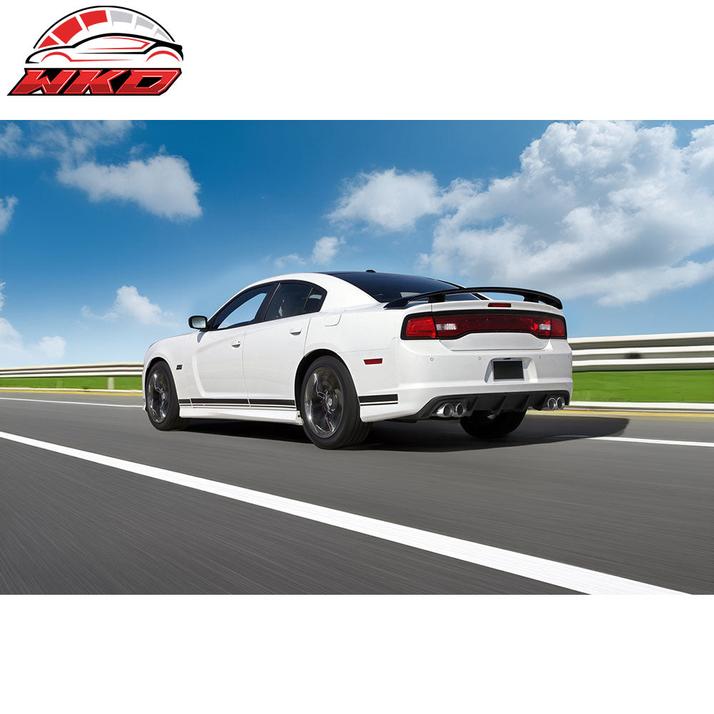 Fits 12-14 Dodge Charger SRT8 Quad Exhaust Rear Bumper Lip Diffuser Unpainted PP