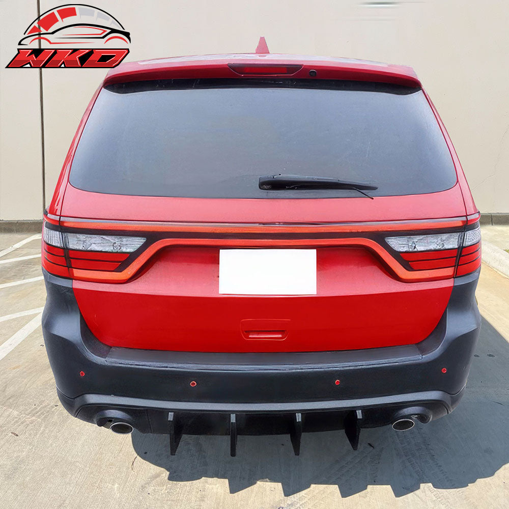 Fits 11-25 Dodge Durango Rear Bumper Lip Diffuser Matte Black V1 Valance Canard