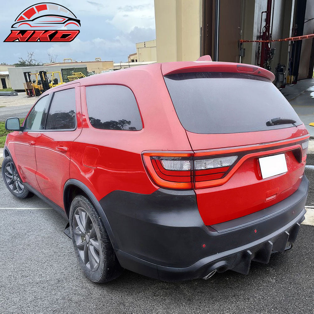 Fits 11-25 Dodge Durango Rear Bumper Lip Diffuser Matte Black V1 Valance Canard