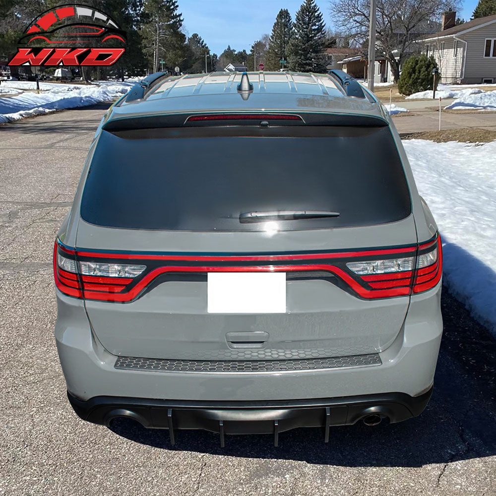 Fits 11-25 Dodge Durango Rear Bumper Lip Diffuser Gloss Black V2 Valance Canard