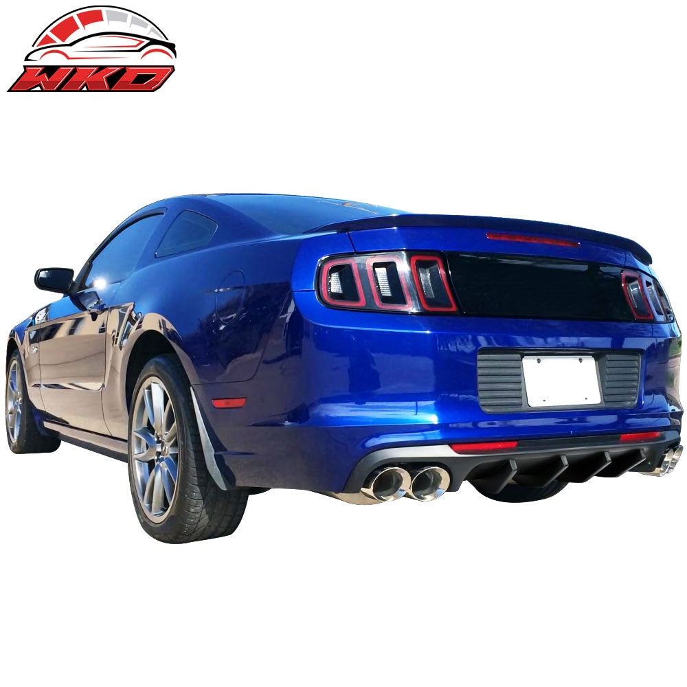Fits 13-14 Ford Mustang Shelby V2 Style Rear Bumper Lip Diffuser Unpainted PP