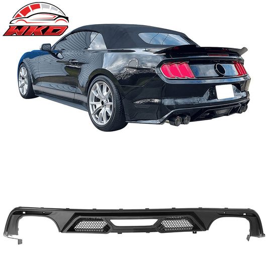 2015-17 Ford Mustang GT500 Style Rear Bumper Lip Diffuser PP 4PCS Gloss Black | Wholesale