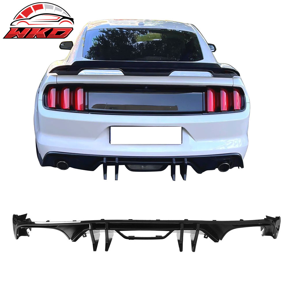 2015-17 Ford Mustang Speed Style Rear Bumper Lip Diffuser PP 4PCS Gloss Black | Wholesale