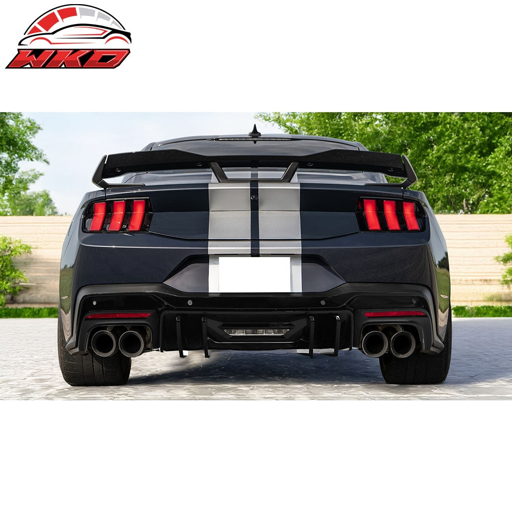 Fits 24-26 Mustang 7th Gen S650 Competition PP Rear Bumper Diffuser Gloss Black