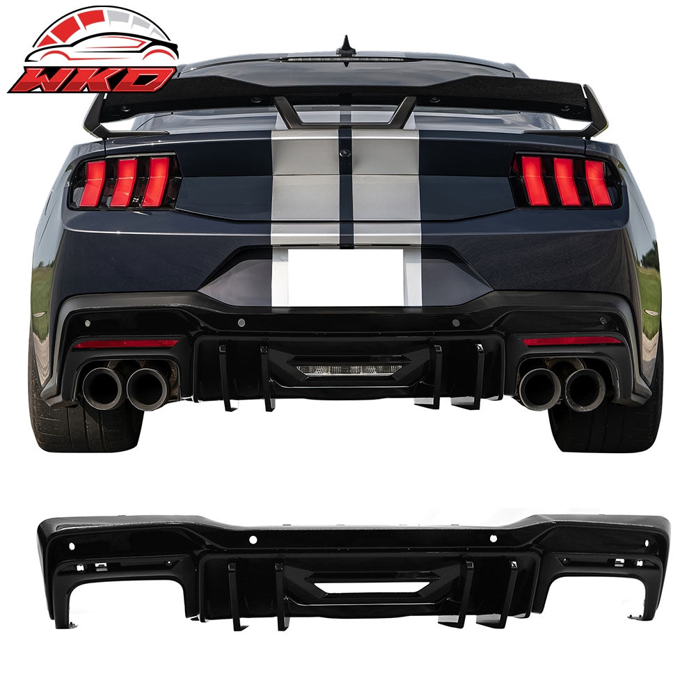Fits 24-26 Mustang 7th Gen S650 Competition PP Rear Bumper Diffuser Gloss Black
