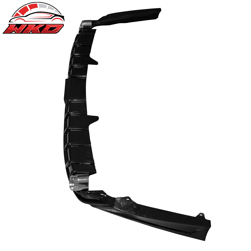 Fits 23-25 Honda Accord Gloss Black 3PCS Rear Bumper Diffuser W/ LED - IK Style