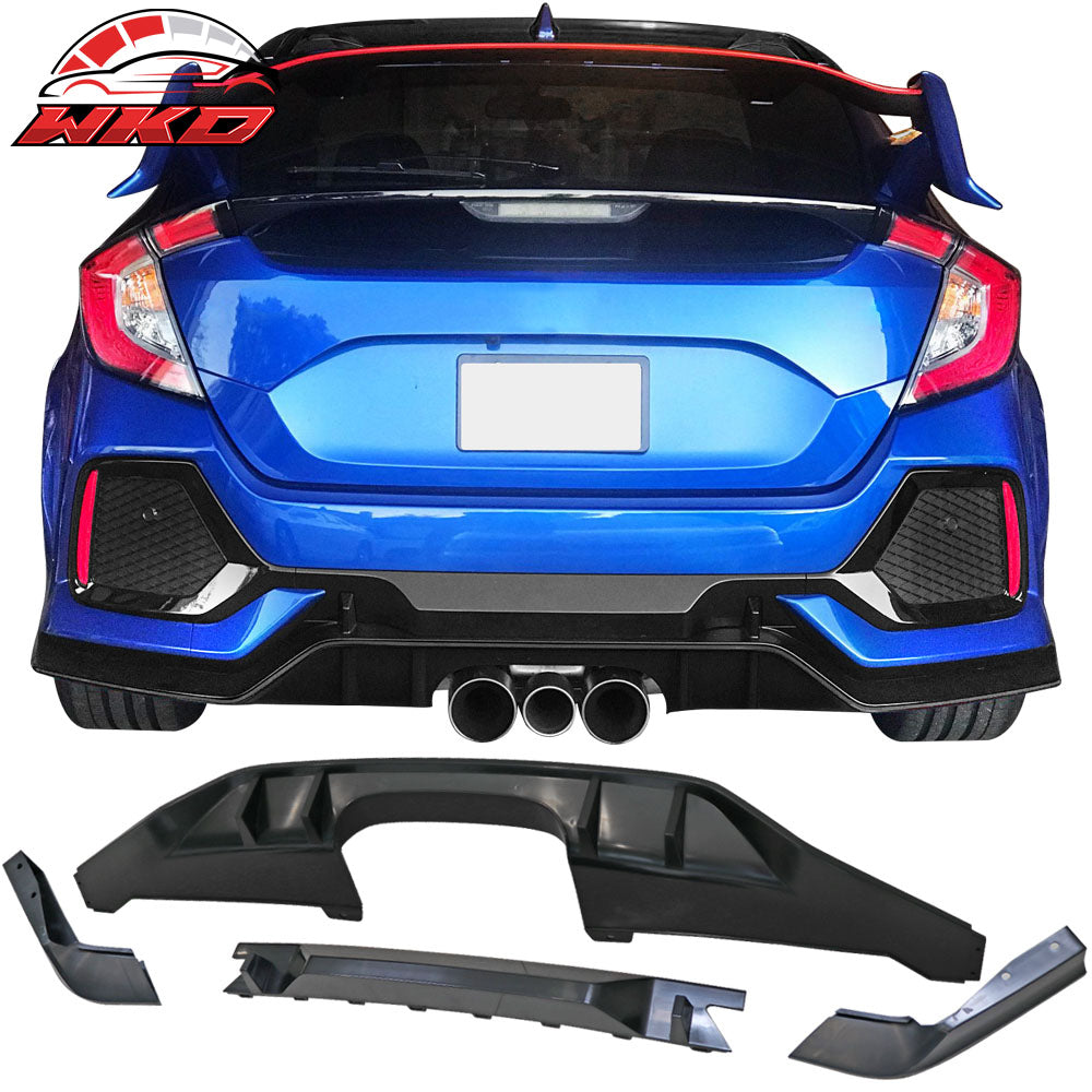 Fits 17-21 Honda Civic Hatchback Type R Rear Bumper Lip Conversion Kit - PP