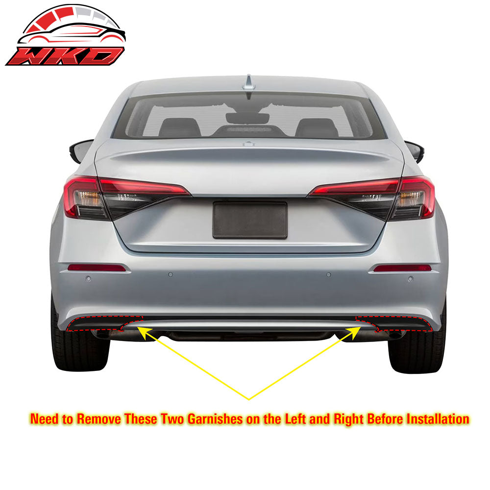 Fits 22-26 Honda Civic 11th FE-C Style Rear Bumper Lip Diffuser Spat Gloss Black