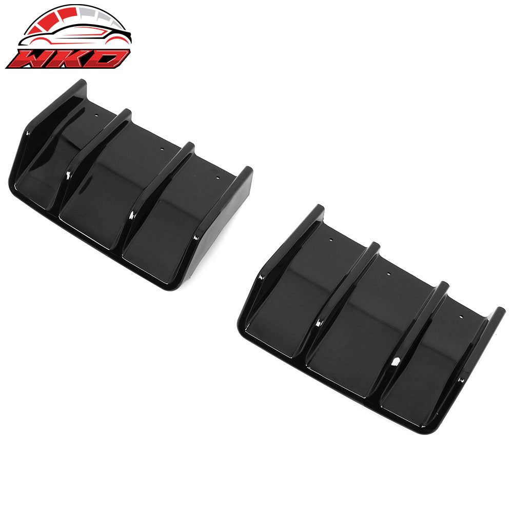 Fits 22-26 Toyota GR86/Subaru BRZ JDM Style Gloss Black PP 2PC Rear Diffuser Fin