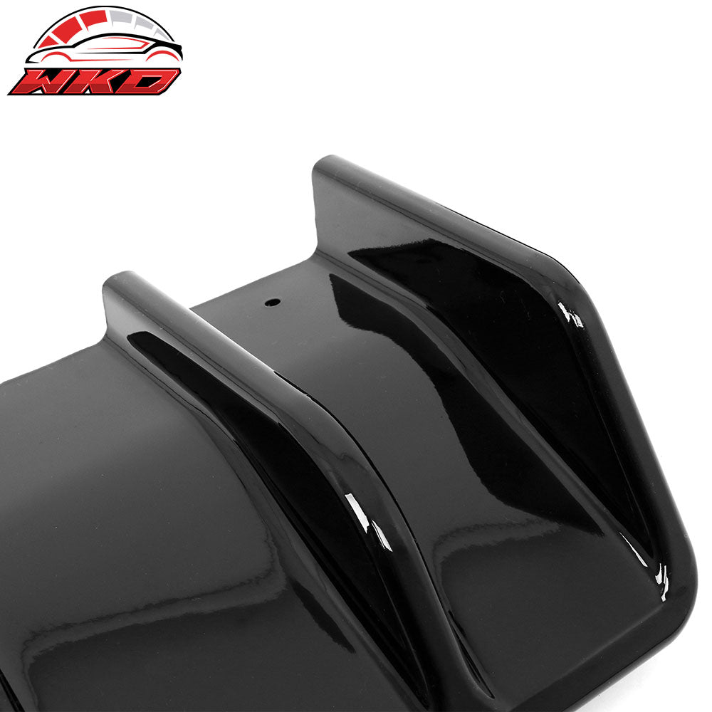Fits 22-26 Toyota GR86/Subaru BRZ JDM Style Gloss Black PP 2PC Rear Diffuser Fin