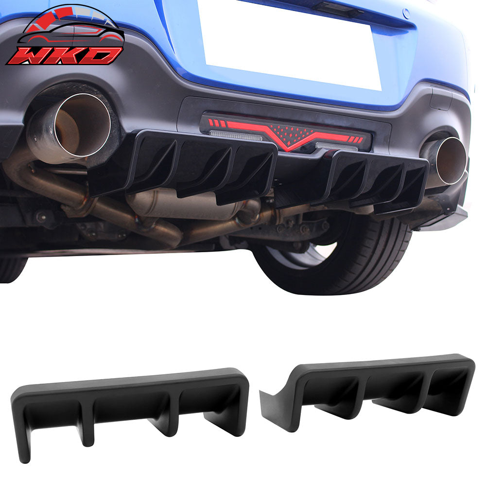 Fits 22-26 Toyota GR86/Subaru BRZ JDM Style Matte Black PP 2PC Rear Diffuser Fin