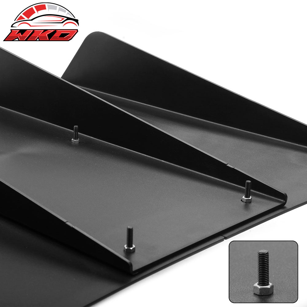 Universal Rear Diffuser 4 Shark Fins Under Bumper Splitter Unpainted Black ABS