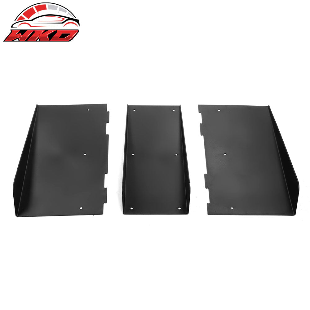 Universal Rear Diffuser 4 Shark Fins Under Bumper Splitter Unpainted Black ABS
