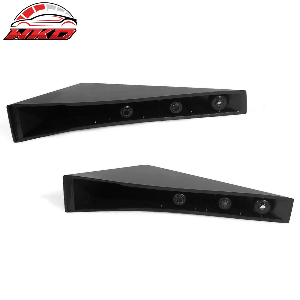 Universal 4PCS Rear Bumper Lip Diffuser Splitter Shark Fins Unpainted Black ABS