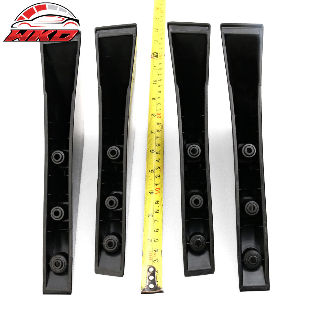 Universal 4PCS Rear Bumper Lip Lower Diffuser Shark Fins Unpainted Black ABS